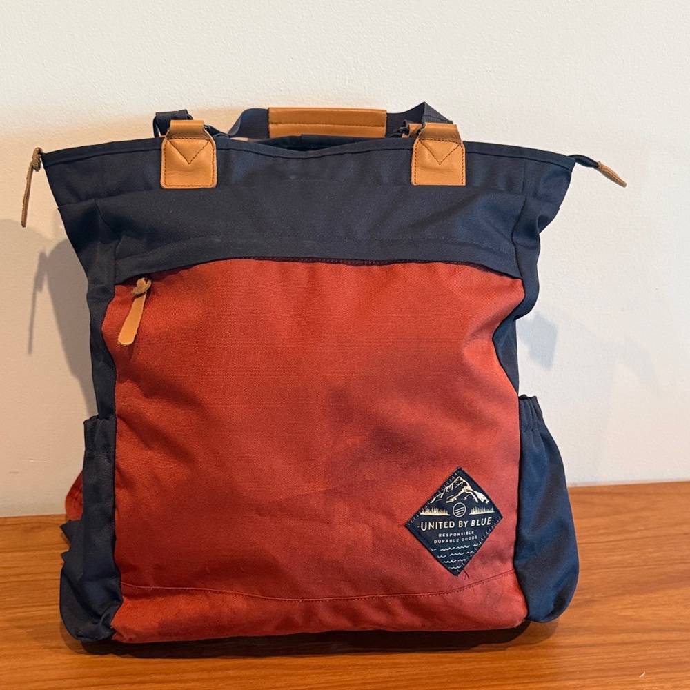 United By Blue Navy and Rust Backpack